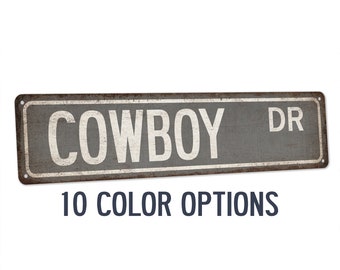 Cowboy Sign, Rodeo Street Sign, Southwest Style, Barn Decor, Cowboy Gift, Western Sign, Farmhouse Decor, Ranch, Cowgirl Gift 104180021157