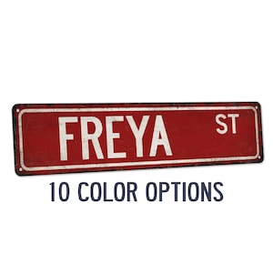 Freya Sign, Freya Gift, Girls Room Decor, Custom Street Sign, Signs For Girls, Girls Wall Art, Dorm Room Decor, Bedroom Decor 104180022196