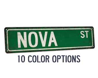 Nova Sign, Nova Gift, Girls Room Decor, Custom Street Sign, Signs For Girls, Girls Wall Art, Dorm Room Decor, Bedroom Decor 104180022122