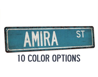 Amira Sign, Amira Gift, Girls Room Decor, Custom Street Sign, Signs For Girls, Girls Wall Art, Dorm Room Decor, Bedroom Decor 104180022180