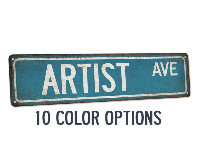 Artist Street Sign, Artist Gift, Art Studio Decor, Painter Sign, Gift for Artist, Artist Decor, Art Space Decor, Craft Sign  104180021061