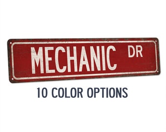 Mechanic Street Sign, Mechanic Gift, Gift For Your Mechanic, Engine Mechanic, Car Mechanic Gift, Automotive, Garage Decor Sign 104180021024