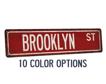 Brooklyn Sign, Brooklyn Gift, Girls Room Decor, Custom Street Sign, Signs For Girls, Girls Wall Art, Dorm Decor, Bedroom Decor 104180022174