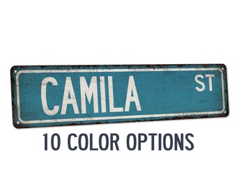 Camila Sign, Camila Gift, Girls Room Decor, Custom Street Sign, Signs For Girls, Girls Wall Art, Dorm Room Decor, Bedroom Decor 104180022120