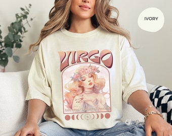 Virgo Zodiac T-Shirt, Zodiac retro Shirt, Virgo sister Shirt, witchy Virgo Shirt, Virgo birthday gift,Virgo zodiac Tee,Birthday Gift for mom