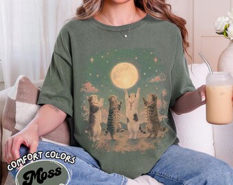 Funny Lucky Cats Soccer Shirt | Moon Ritual Cat Tee | Manifesting Victory | 2026 Fan Shirt | Comfort Colors®|Y si si? Mexico cat ritual meme