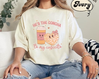 Latina concha y cafecito comfort colors® tshirt, concha tee, Mexican love shirt, Spanish gift for gf, Latina Womens shirt, Latina concha mom
