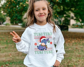 Burrito Sabanero kid Sweatshirt de Navidad | Tuki Tuki - Tuki Tuki children Ugly Christmas Sweater|her Latina present|Mexican art|Navidad