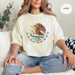 Mexican T-Shirt, Mexico Pride T Shirt, Mexican Coat of arms,Eagle Top, Mexican Seal Emblem,Mexican Seal T Shirt, Mexico National Flag Shirt