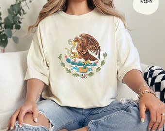 Mexican T-Shirt, Mexico Pride T Shirt, Mexican Coat of arms,Eagle Top, Mexican Seal Emblem,Mexican Seal T Shirt, Mexico National Flag Shirt