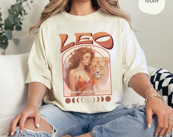 Leo Zodiac T-Shirt, Zodiac retro Shirt, Leo sister Shirt, Astrology Leo Shirt, Leo birthday gift, Leo mom Graphic Tee, Birthday Gift for mom