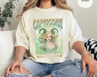 Capricorn Zodiac T-Shirt, Zodiac retro Shirt, Capricorn sister Shirt,Capricorn birthday gift,Capricorn mom Graphic Tee,Birthday Gift for mom