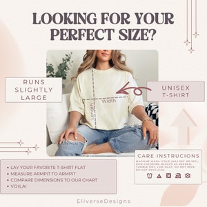 Pode incluir: Uma tabela de tamanhos para uma camiseta unissex. A tabela mostra o comprimento e a largura da camiseta. O texto na tabela diz "Runs slightly large". O texto na tabela tamb&eacute;m diz "Unisex T-Shirt". O texto na tabela tamb&eacute;m diz "Instru&ccedil;&otilde;es de cuidado: Lavar na m&aacute;quina: em &aacute;gua fria (m&aacute;x. 30 &deg;C ou 90 &deg;F); sem cloro: branquear se necess&aacute;rio; secar na m&aacute;quina: em temperatura baixa, n&atilde;o passar a ferro; n&atilde;o limpar a seco."
