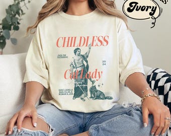 Childless Cat Lady shirt, Childless Cat Ladies, Harris 2024, Feminist cat Shirt,Girl Power T-shirt, Pro choice, Liberal, Madam president Tee
