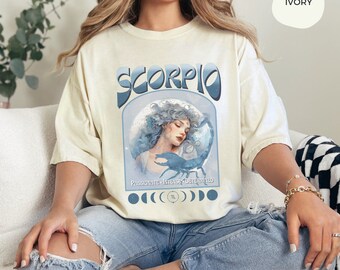 Personalized Scorpio Zodiac T-Shirt, Zodiac retro Shirt, Cute sister Shirt, GF birthday gifts, Scorpio  AF, Zodiac Tee,Birthday Gift for mom
