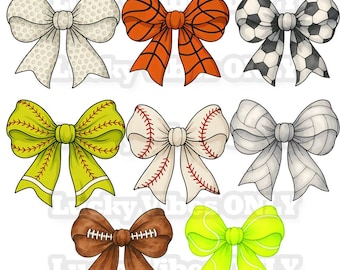 Paquete PNG de coqueta deportiva con lazo para el día del juego, fútbol, baloncesto, golf, tenis, voleibol, sóftbol, descarga de archivo, fondo transparente, color agua