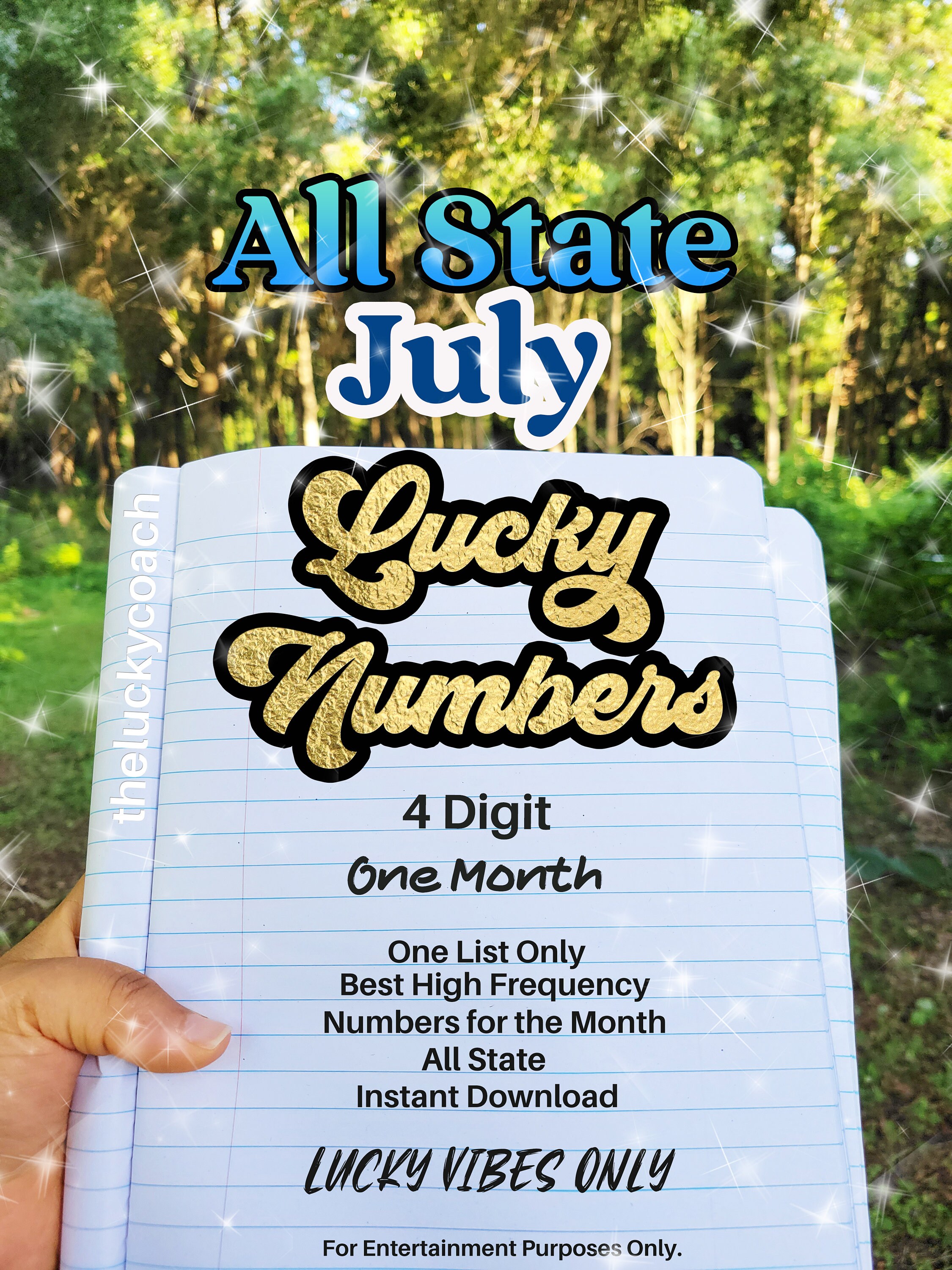 4 Digit Lucky Numbers for July Four Digit Manifest Luck One Month One List