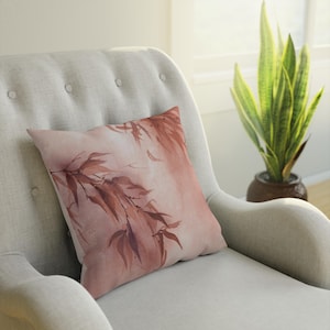 Pastel bamboo cushion, indoor cushion, peace and elegance for your home, cushion with oriental art and painting, gift and home decoration