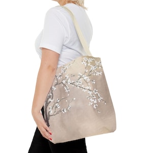 Cherry blossom tote bag, tote bag, handbag, original gift, yoga bag, spring gift, art print bag.