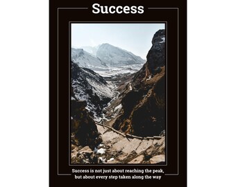 Digital Download | Quotes Poster 70x50cm | Motivation Art | Inspiration Art | Quote: Success is not just about reaching the peak, but about