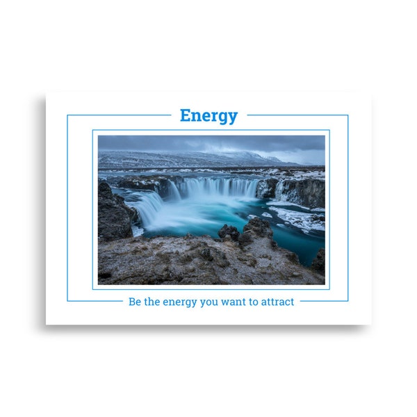 Poster | Quotes Poster 70x50cm | Motivational Poster | Inspiration Art | Quote: Energy - Be the Energy you want to attract