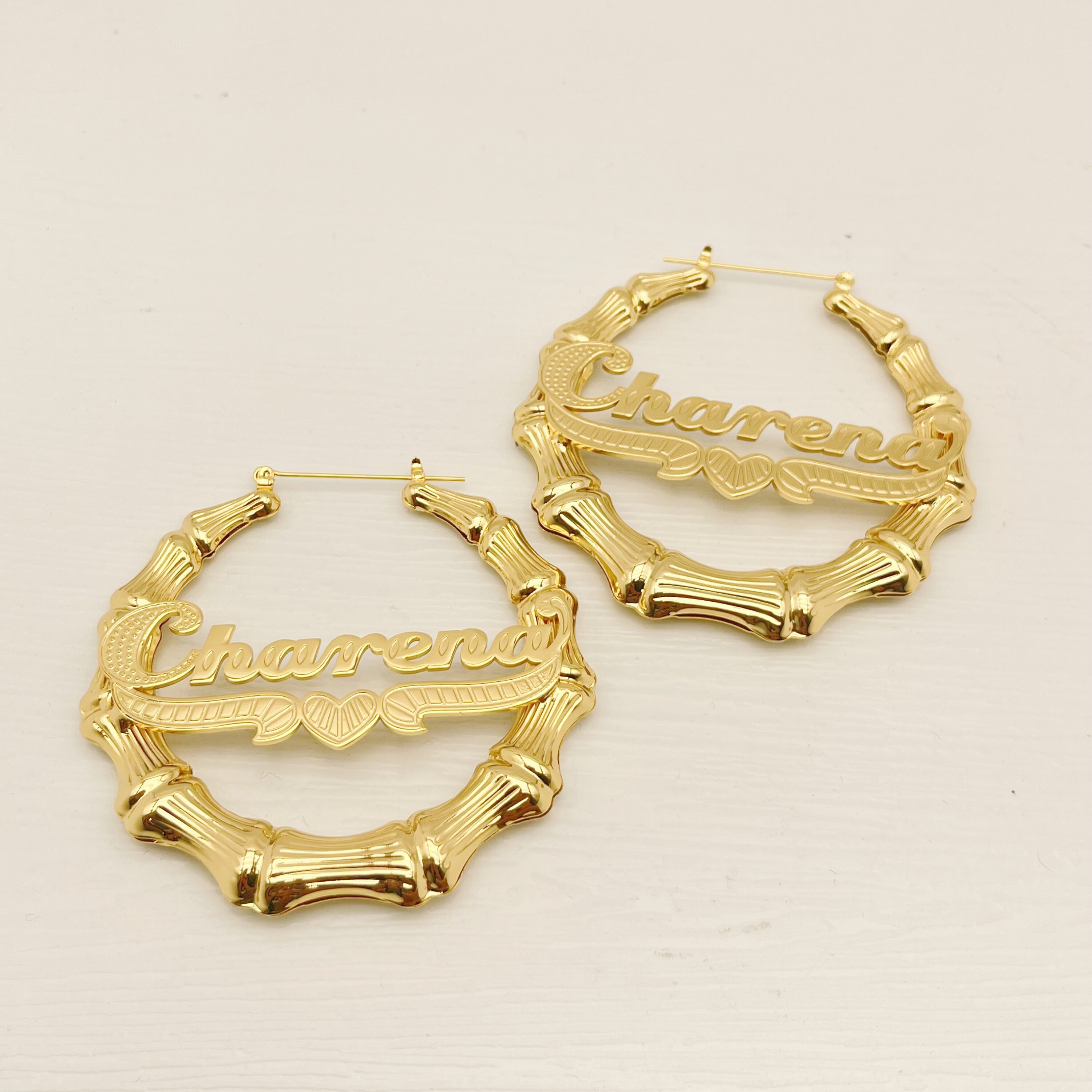 Rhinestone Hoops Earrings LV ( More Colors) – Bling Fashion Accessories