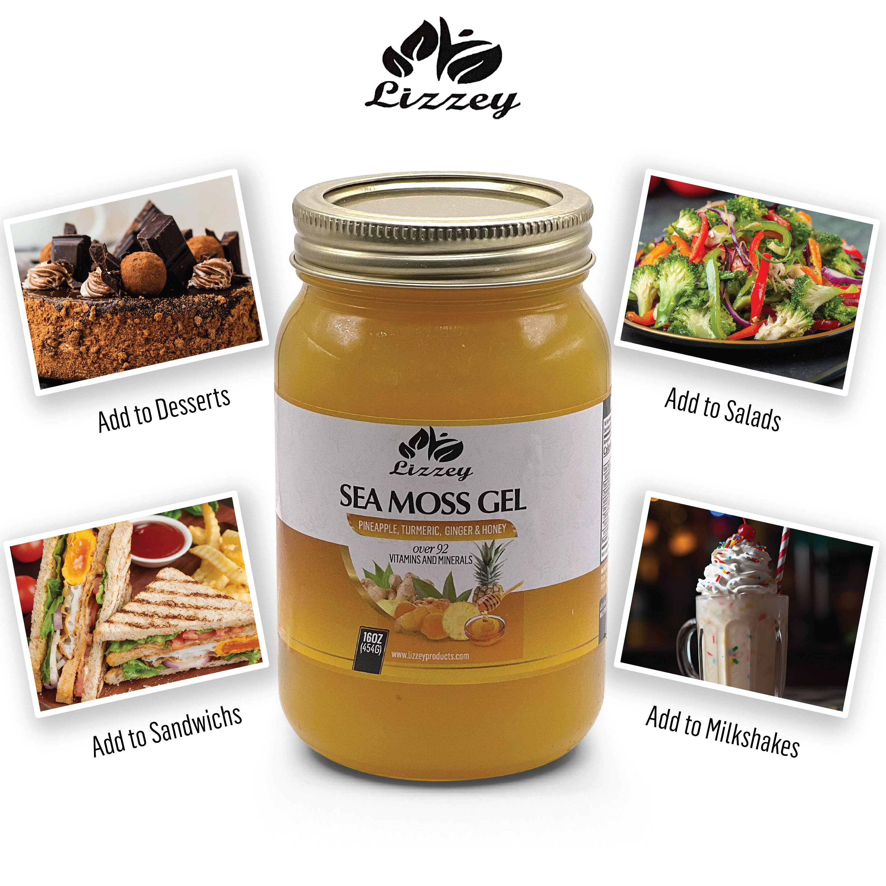 Pineapple, Turmeric & Ginger Flavored Sea Moss Gel, Organic All