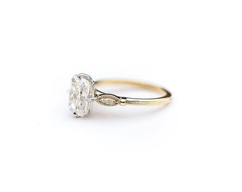 10K | 14K gold | platinum ring| 3 CT Hybrid Radiant cut Moissanite Diamond Ring|Engagement Wedding Ring| engagement ring| Gift for Her