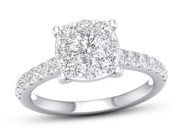 10K / 14K gold ring| 1.25 CT Round Moissanite Diamond Ring|Engagement Wedding Ring| Victorian Engagement Ring| Prong Ring Gift for Her