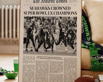 Seattle Seahawks The Big Game LX Champions 2026 / Impresión de póster