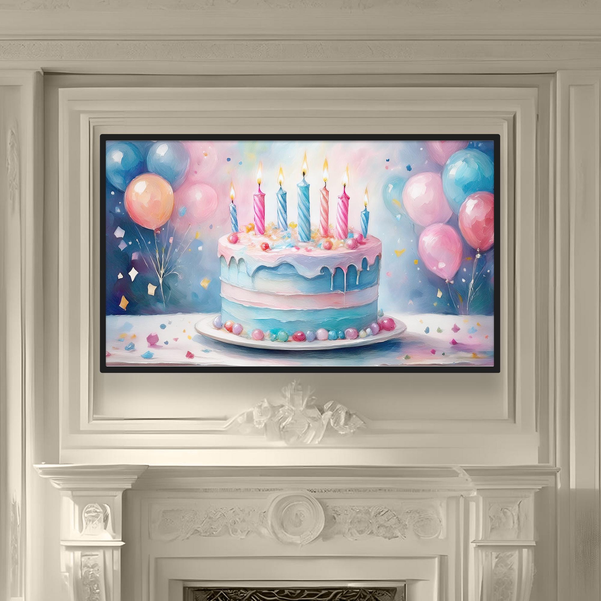 Happy Birthday Frame TV Art | Happy Birthday Samsung Frame TV | Cake ...