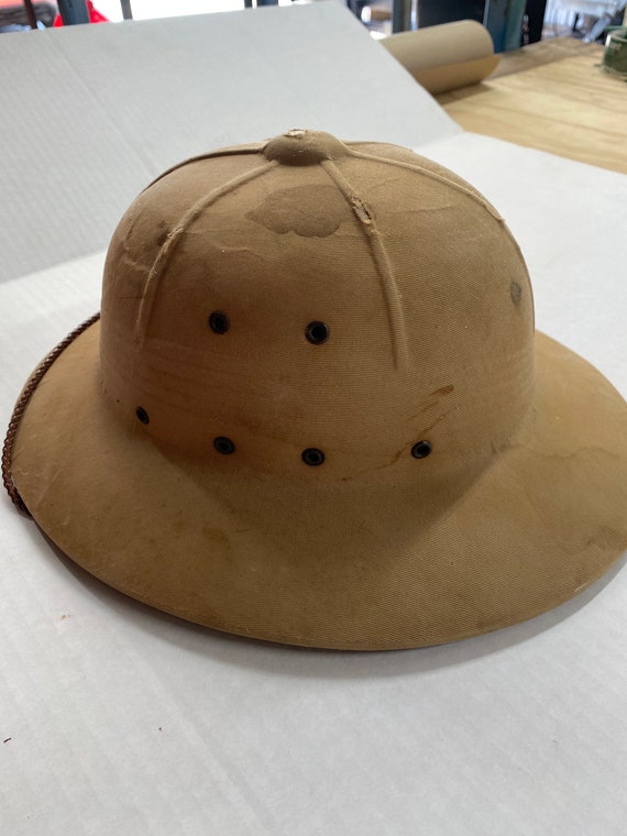 Vintage Safari Style Hat- Pith Hat/ Helmet- Sun Ha