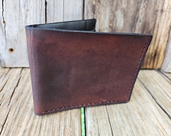 Classic brown leather bifold wallet