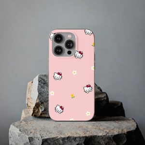 Pink Hello Kitty iPhone Case, Floral Kawaii Phone Cover image 7