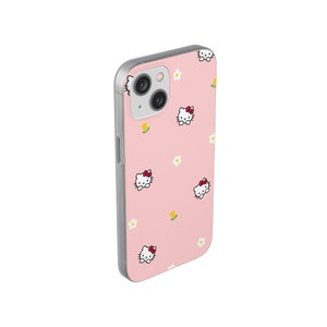 Pink Hello Kitty iPhone Case, Floral Kawaii Phone Cover image 10