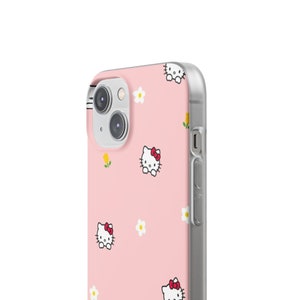 Pink Hello Kitty iPhone Case, Floral Kawaii Phone Cover image 9