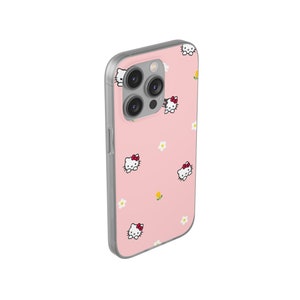 Pink Hello Kitty iPhone Case, Floral Kawaii Phone Cover image 5