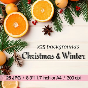 25 JPG Christmas Bundle Backgrounds, wooden background, High quality images, Junk Journal & Scrapbooking