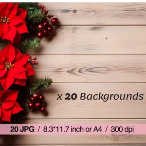 20 High Quality Christmas Backgrounds, Texture Background for Christmas and Winter, Junk Journal & Scrapbooking Christmas backgrounds