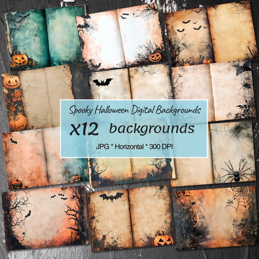 Halloween Junk Journal Pages, Halloween Digital Scrapbook Paper ...