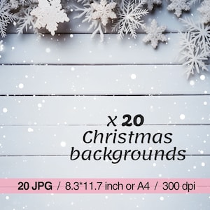 20 JPG Christmas Bundle Backgrounds, wooden background, High quality images, Junk Journal & Scrapbooking