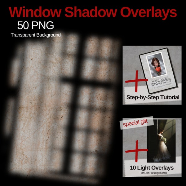 Window Shadow Overlay for Photoshop Digital Photography Overlay Light Overlays Digital Shadows Backdrops Mockup Shadow Overlay PNG Overlay