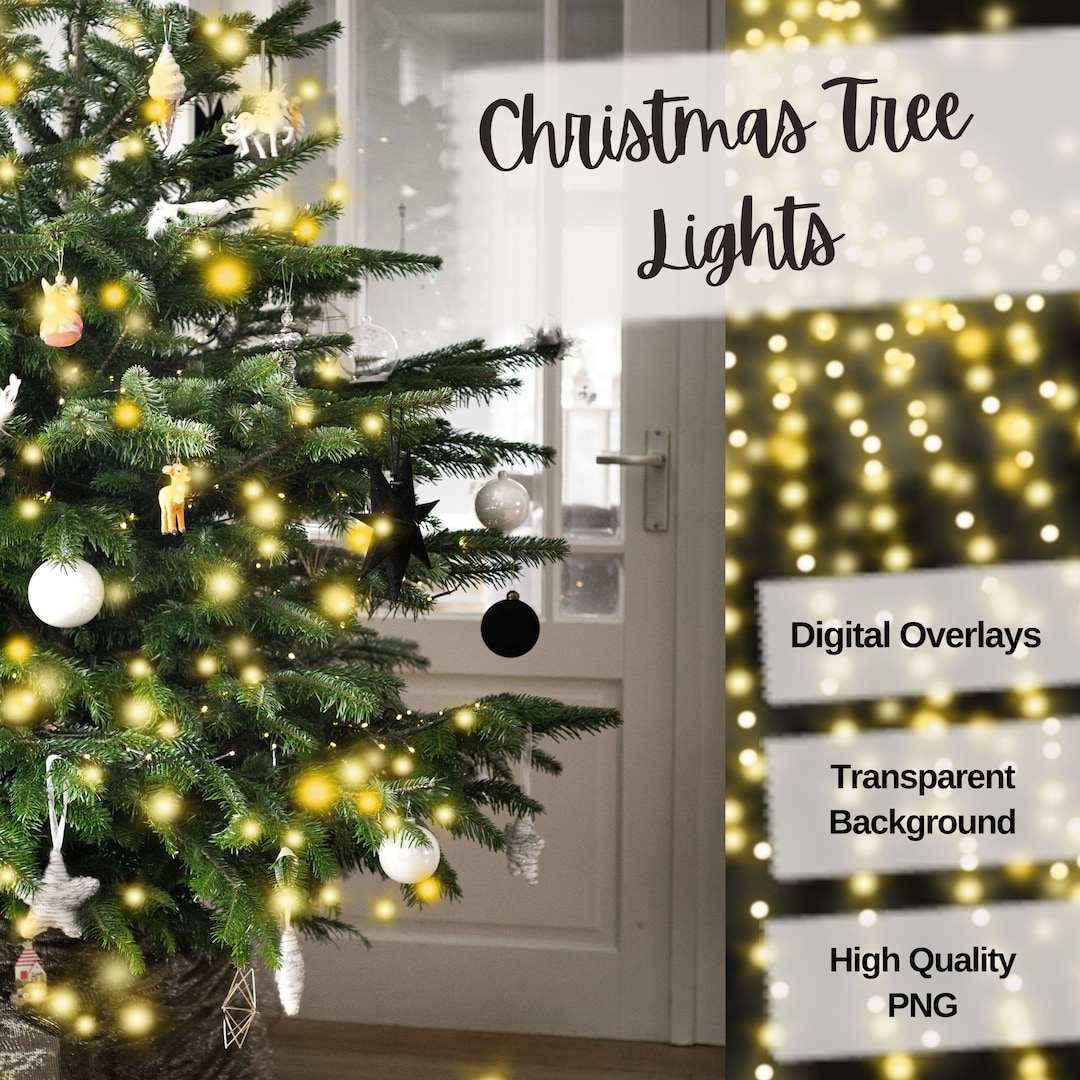 Christmas Light Overlay Realistic Xmas Light Digital Bundle Etsy