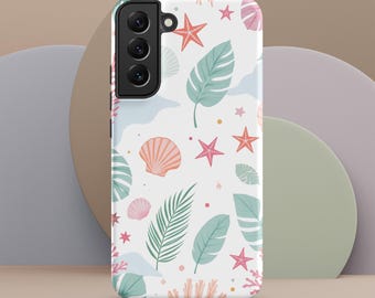 Beachy Sea Shell Pastel Color Scheme Tough case for Samsung®, Beach Phone Case, Samsung Beach Phone Case, Sea Shell Phone Case