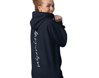 Wyoming Boho Buffalo Pullover Hoodie, Navy Blue Hoodie, Unique Wyoming Back, Cozy Hoodie, Wyoming Apparel, Boho Apparel