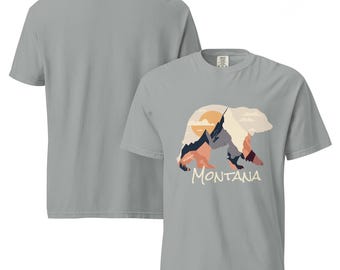 Montana Bear T-shirt, Simple Mountain Shirt, Montana Gear, Unisex Montana T-shirt, Travel Shirt,