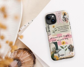Christian iPhone Tough Case with Jesus & Scriptures - Inspirational Vision Board Design, Faith-Based Phone CaseTough Case for iPhone®