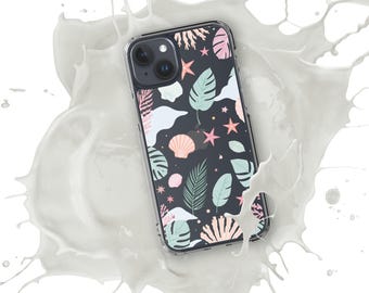 Beachy Sea Shell Clear Case for iPhone®, Beach iPhone Case, Clear Phone Case, Beach Phone Case, Sea Shell Case, Beachy Phone Case