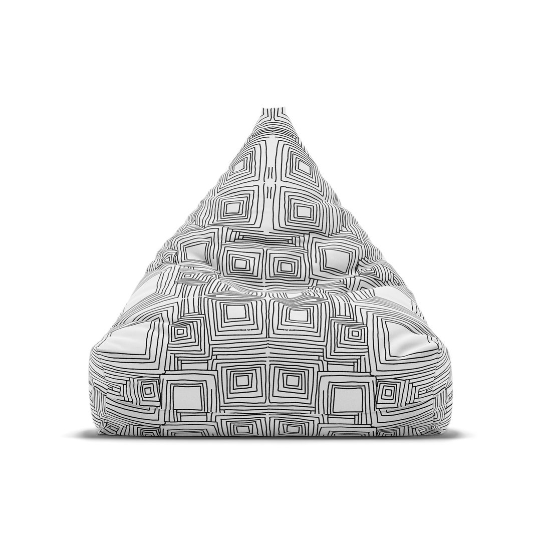 CONCENTRIC SQUARES BEANBAG Hand Drawn Bean Bag Chair Cover Kids Bean