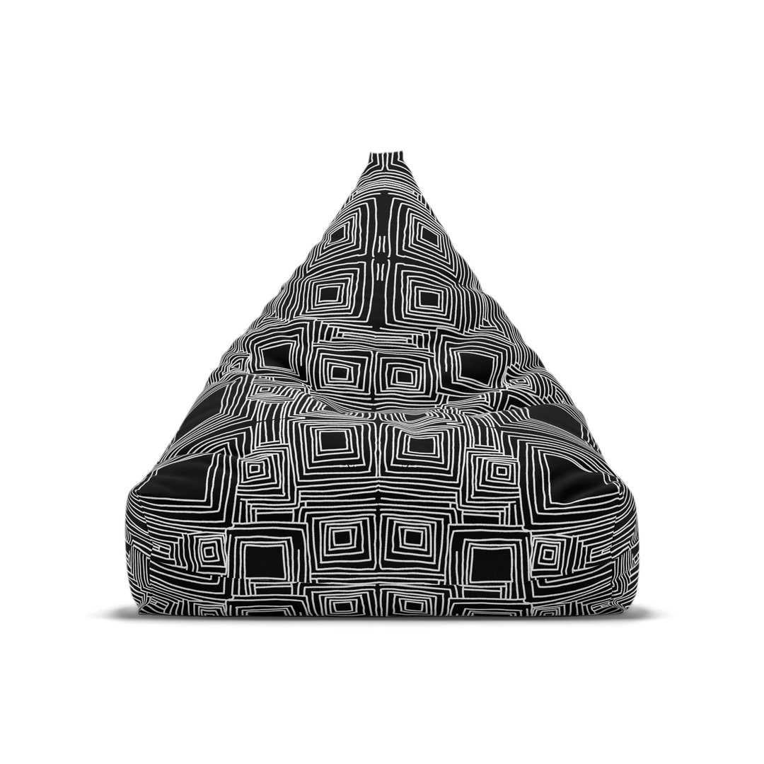 CONCENTRIC SQUARES BEANBAG Hand Drawn Bean Bag Chair Cover Kids Bean